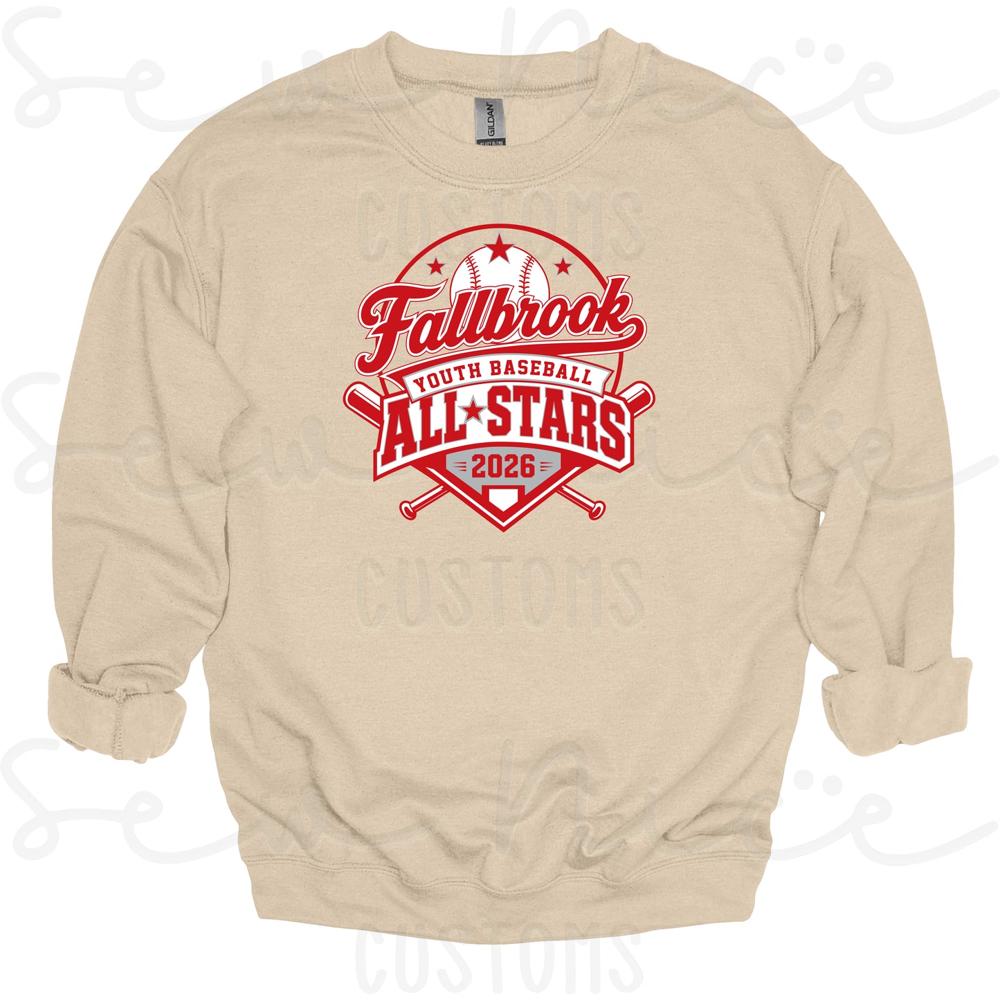 Fallbrook Youth Baseball- ALL STARS 2026-Unisex Crewneck Sweatshirt