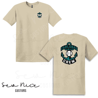 Carlsbad Crew Unisex T-Shirt - Left Chest & Back Design