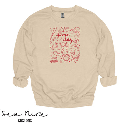 FYB Doodle Game Day- Unisex Cotton Crewneck Sweatshirt
