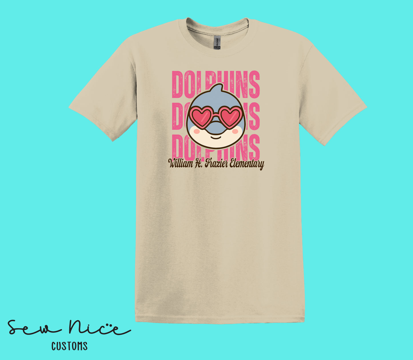 Dolphins Valentine's- Unisex Adult/Youth T-Shirt