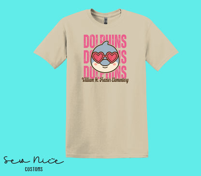 Dolphins Valentine's- Unisex Adult/Youth T-Shirt