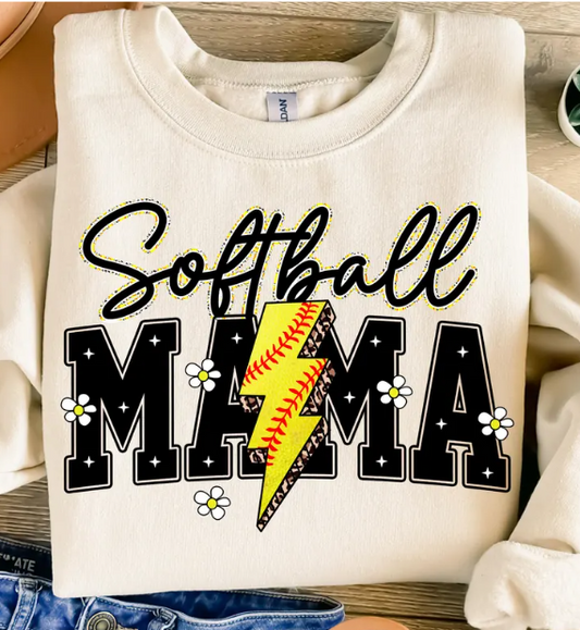 ADULT Softball Mama - Shirt, Crewneck, Hoodie -Dynamite