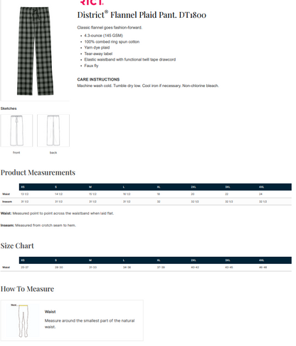 SP Baseball- Flannel Pants