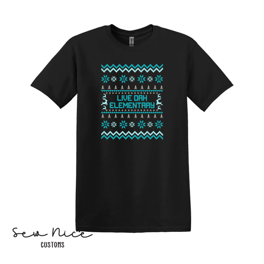 Live Oak Elementary Winter Design - Unisex Adult/Youth T-Shirt