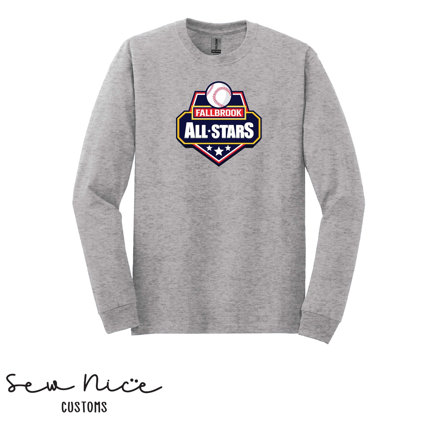 Fallbrook All Star Logo- Unisex Cotton Long Sleeve Shirt