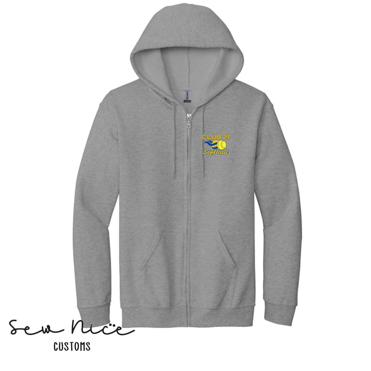 Club 21 Softball- Unisex Adult/Youth Full Zip Hoodie
