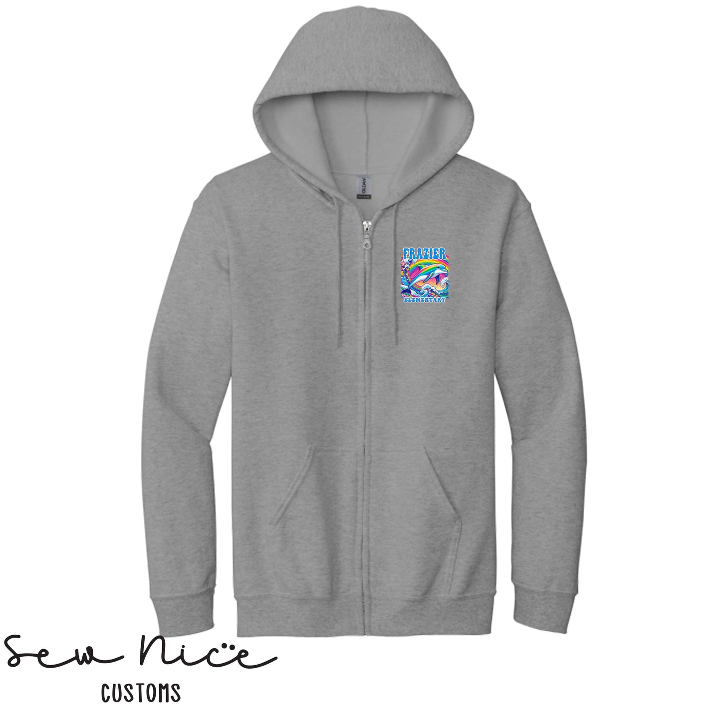 Frazier- LISA FRANK Design- Unisex Adult/Youth Full Zip Hoodie