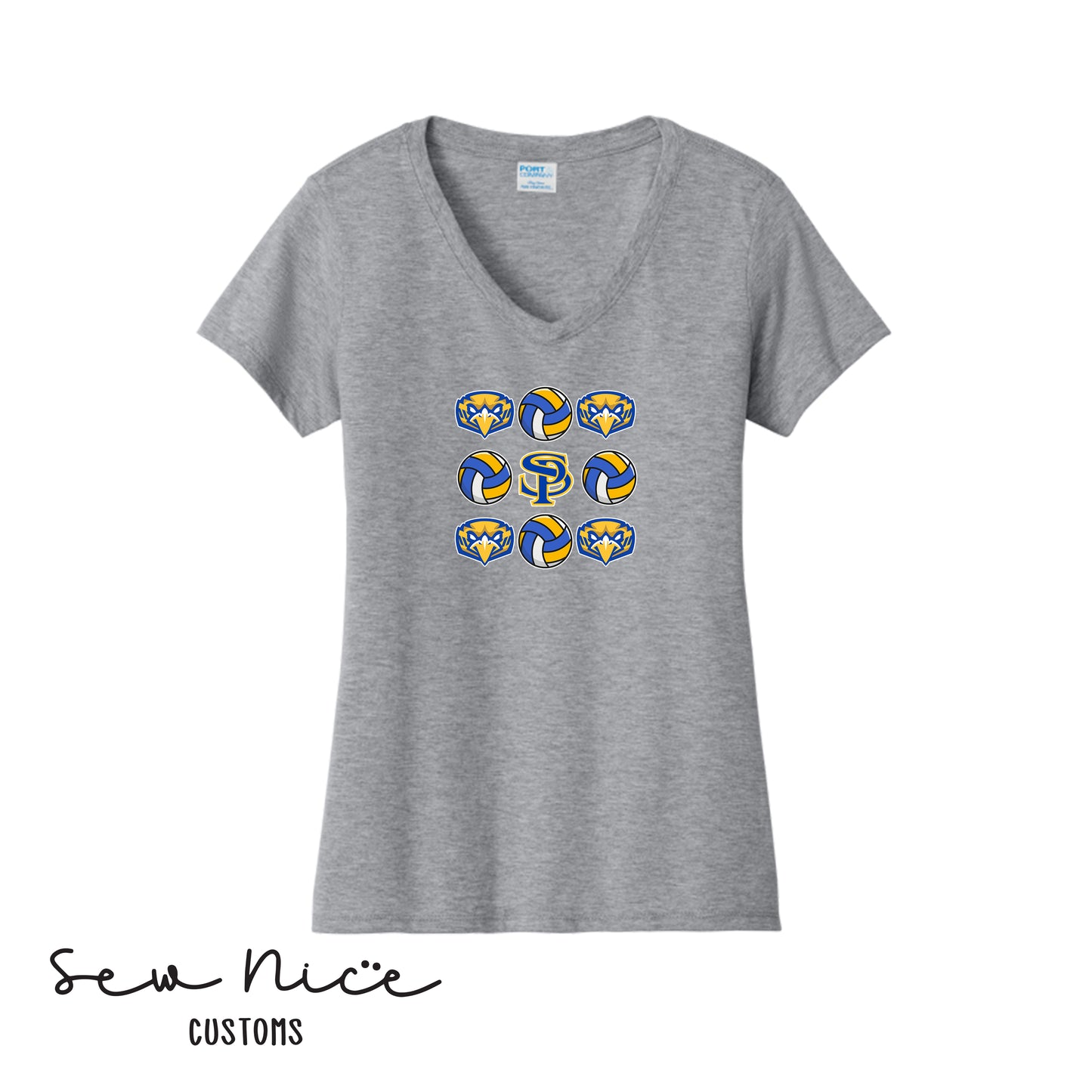 SP Mascot Volleyball Ladies V-Neck Shirt
