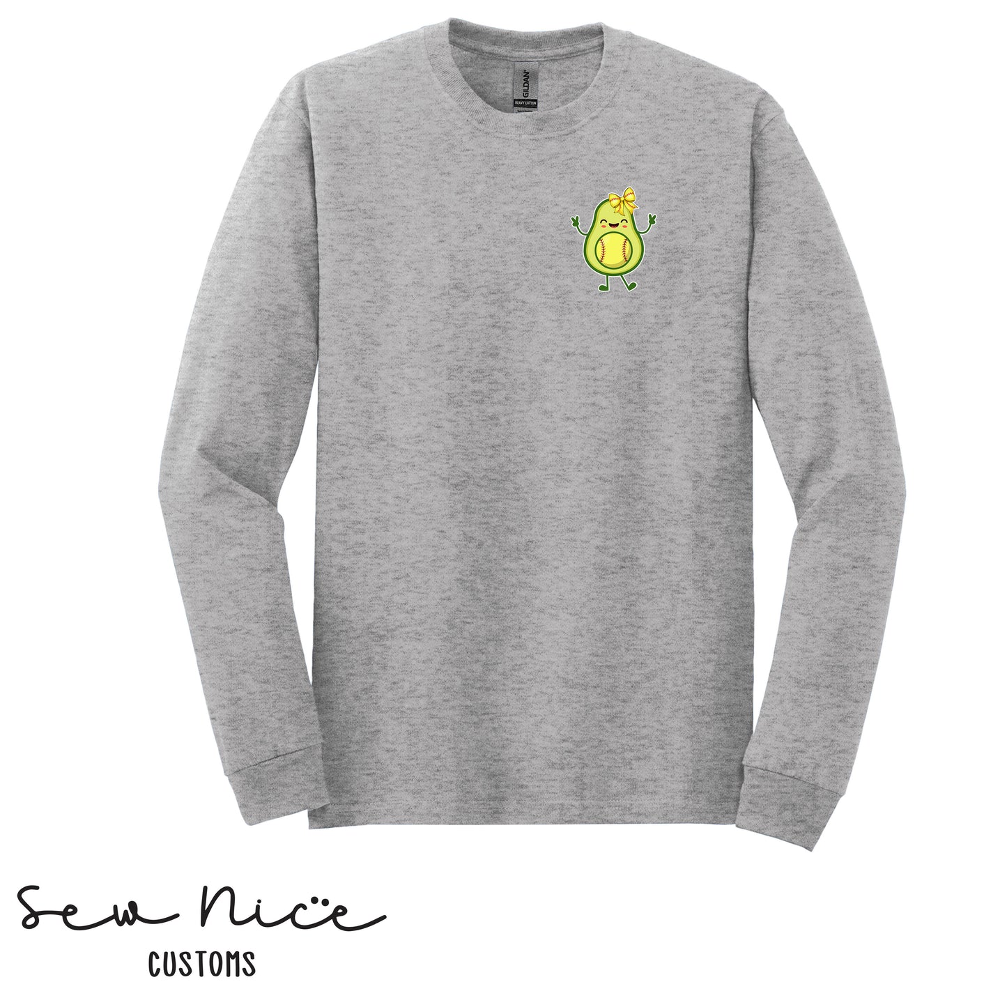 Avocado Softball Girl Design - Unisex Long Sleeve Shirt
