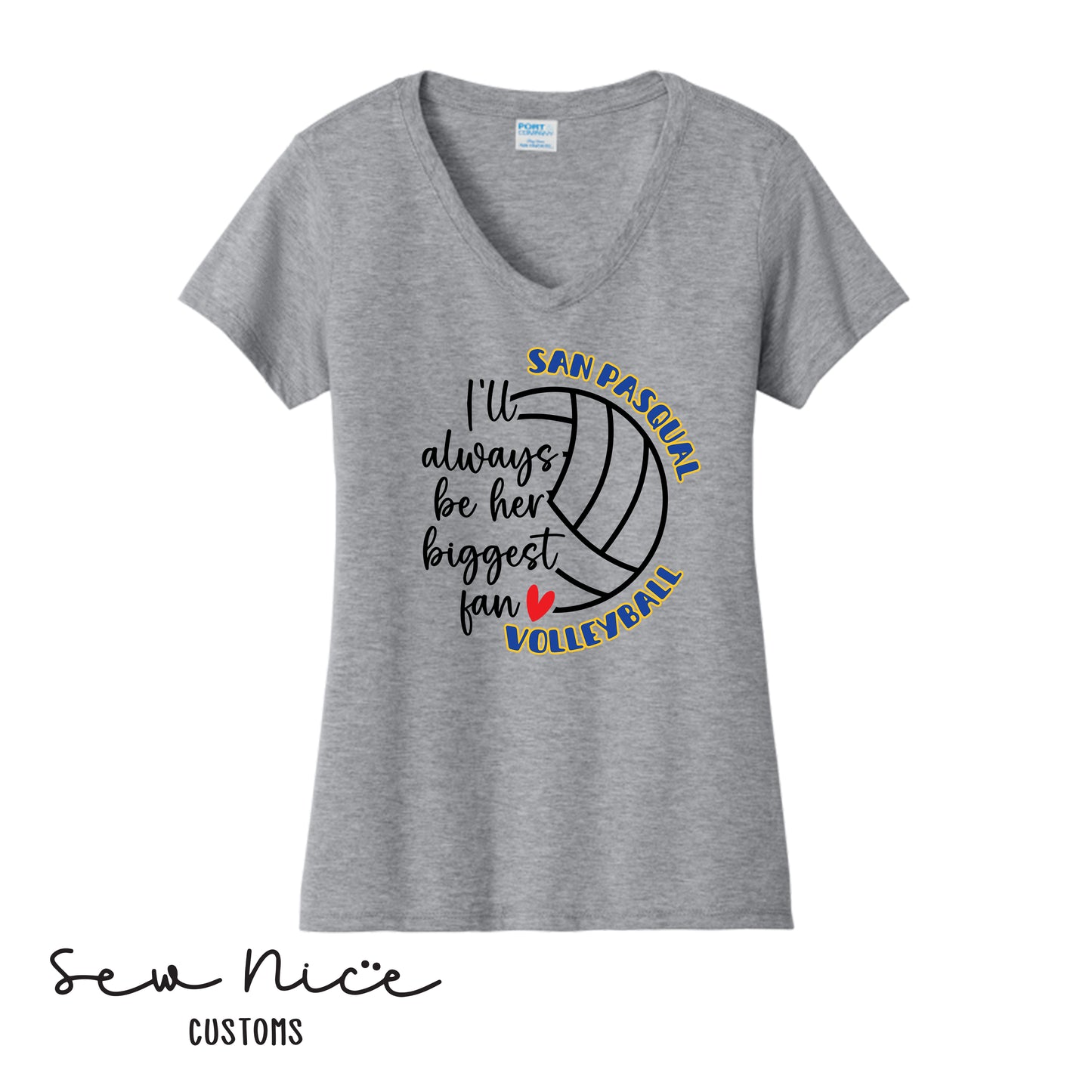 SP Volleyball Biggest Fan Ladies V-Neck Shirt
