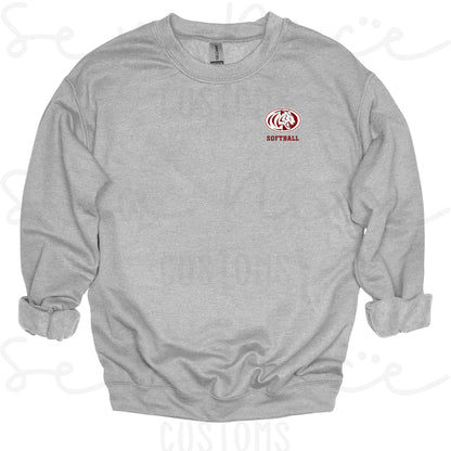 ECHS Embroidered Logo Softball- Unisex Adult/Youth Crewneck