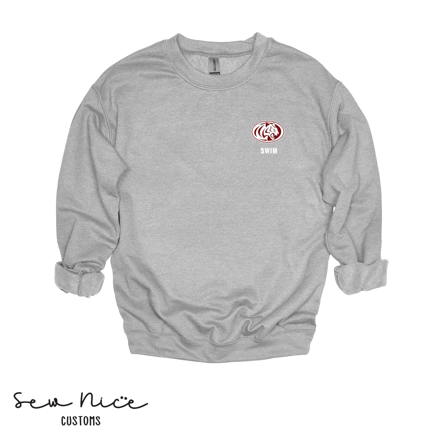 Embroidered-ECHS White Tiger Swim Crewneck, Hoodie, Full Zip Hoodie