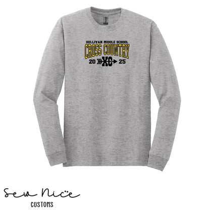 Sullivan Middle School Cross Country XC- Unisex Adult/Youth Long Sleeve Shirt