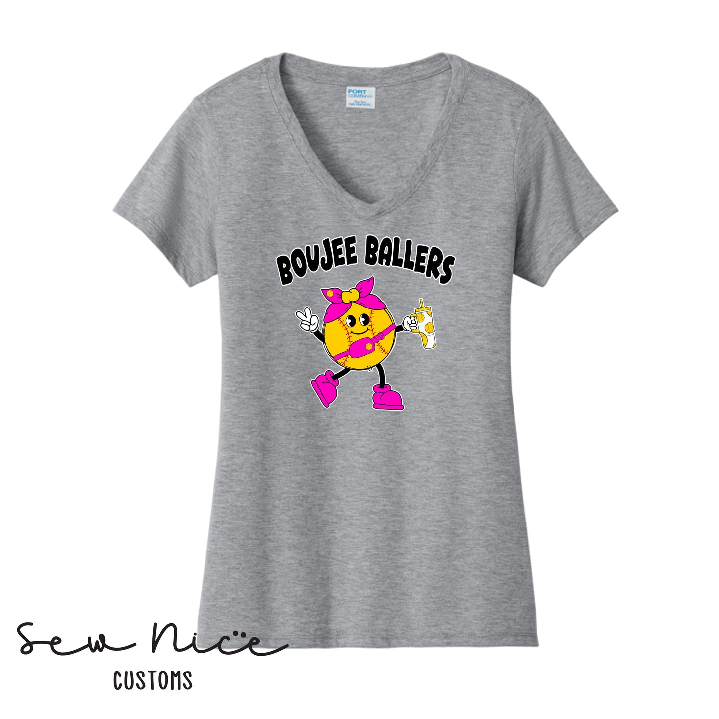 Boujee Ballers- Ladies V-Neck Shirt
