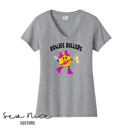 Boujee Ballers- Ladies V-Neck Shirt
