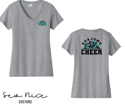 Guajome Pom Pom Cheer- Women's V-Neck Shirt