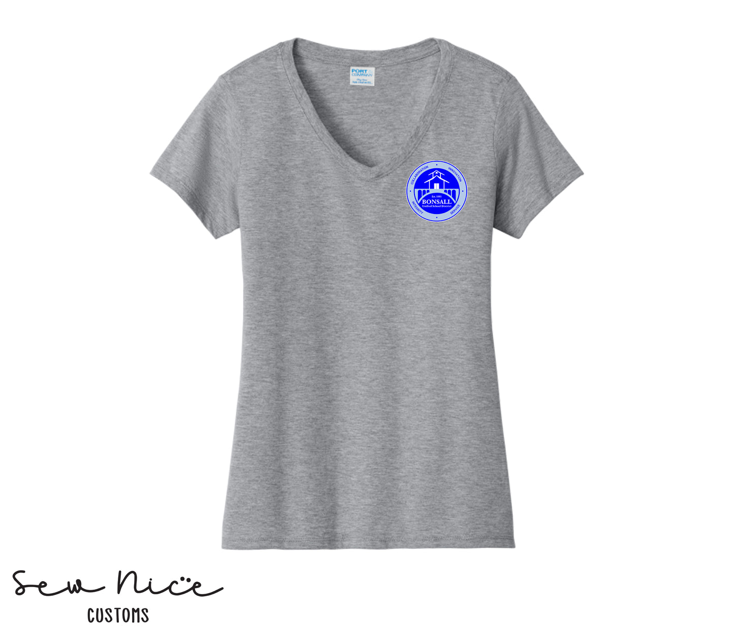 Bonsall District Logo -LADIES V-Neck Shirt