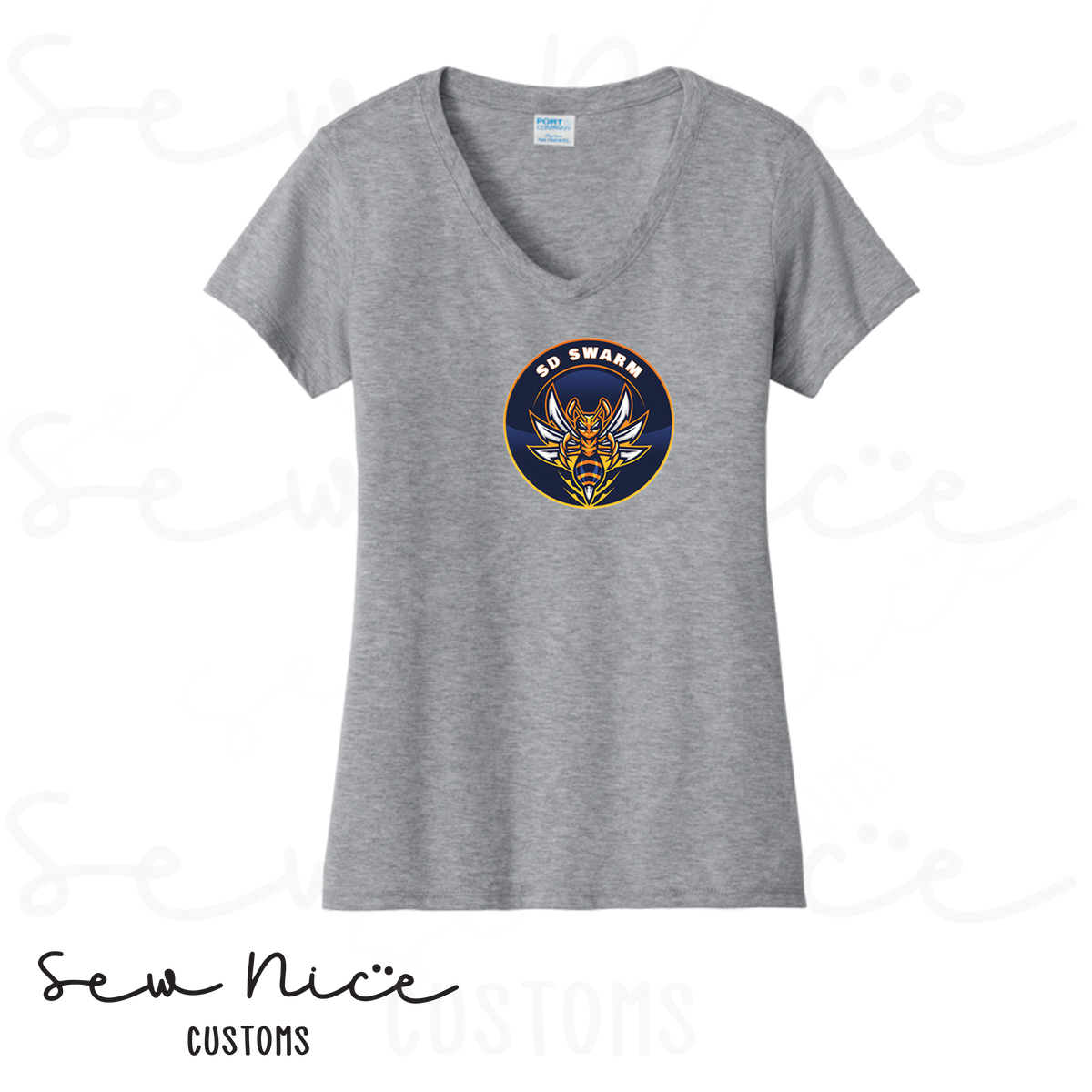 SD SWARM Baseball- Ladies V-Neck Shirt