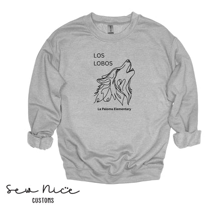 Los Lobos Line Drawing- Unisex Adult/Youth Crewneck Sweatshirt