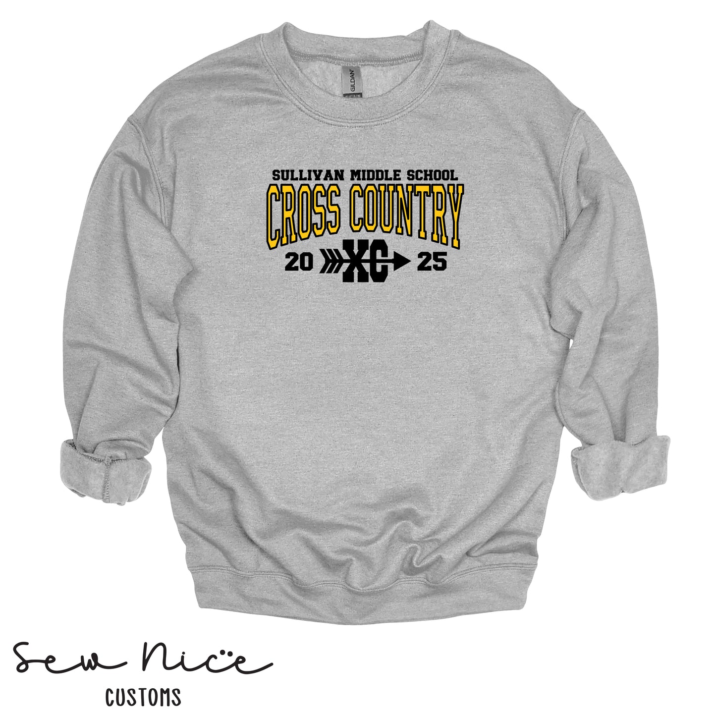 Sullivan Middle School Cross Country XC- Unisex Adult/Youth Crewneck Sweatshirt