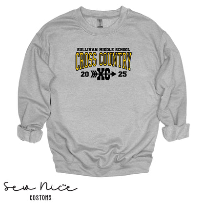 Sullivan Middle School Cross Country XC- Unisex Adult/Youth Crewneck Sweatshirt