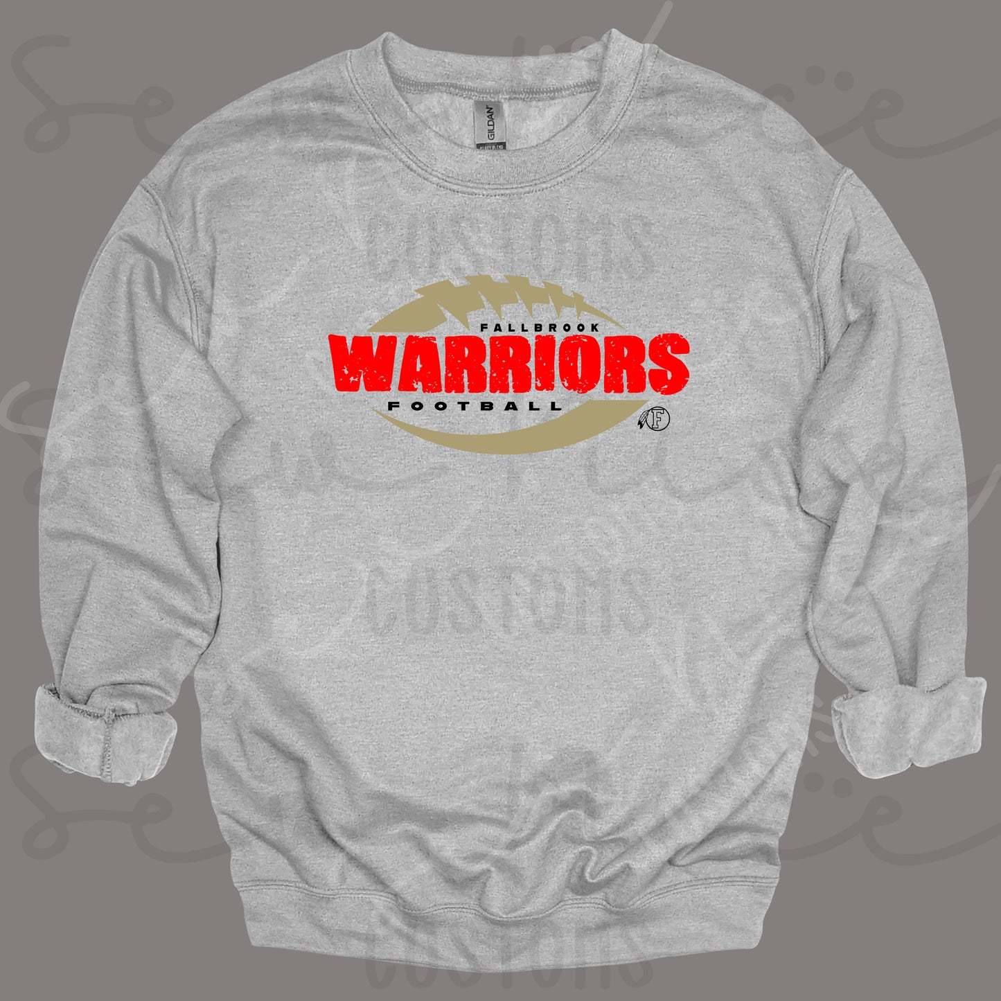Distressed Fallbrook Warriors- Crewneck Sweatshirt