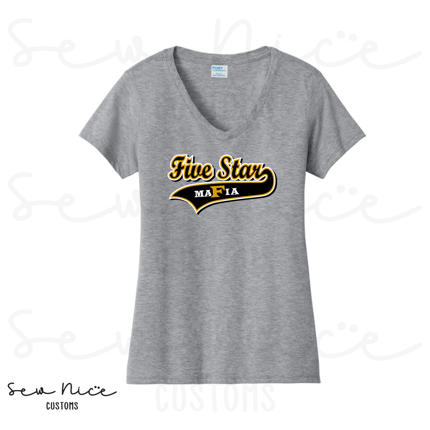 Five Star Baseball- Ladies V-Neck