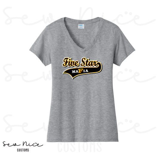 Five Star Baseball- Ladies V-Neck