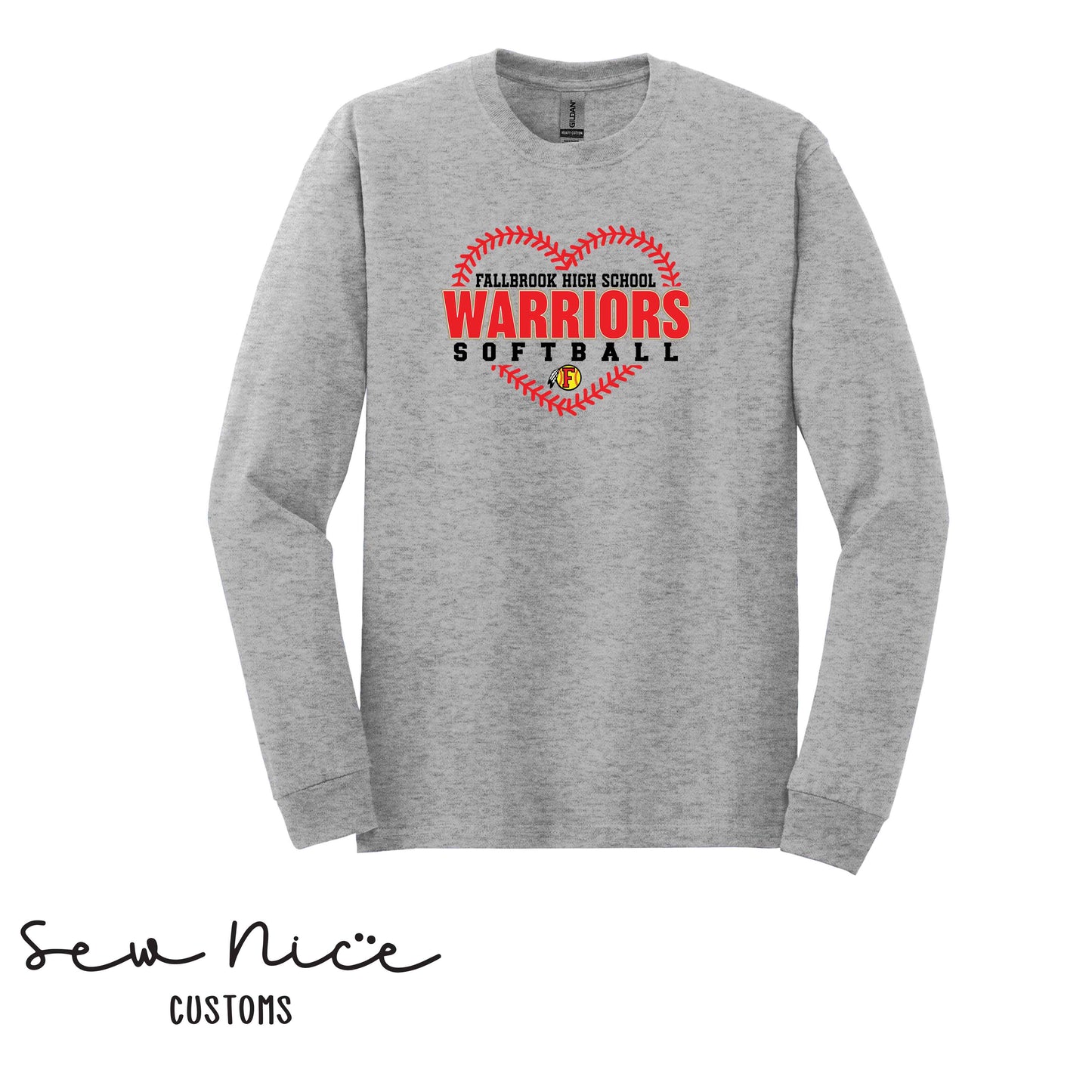 FHS Warriors Seam Heart- Unisex Adult/Youth Long Sleeve Shirt