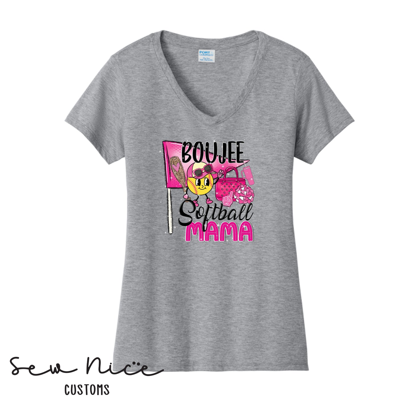 Boujee Mama- Ladies V-Neck Shirt