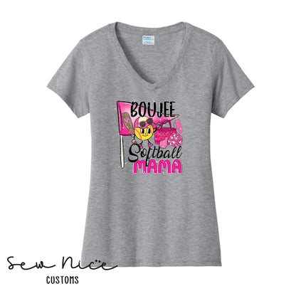 Boujee Mama- Ladies V-Neck Shirt