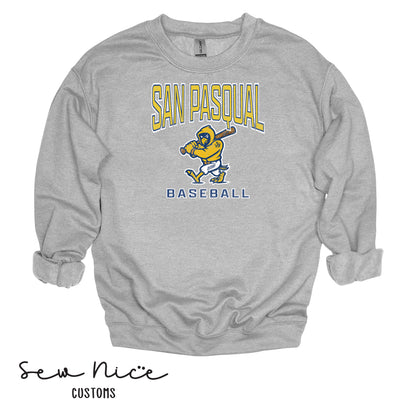 San Pasqual Baseball Mascot- Unisex Adult/Youth Crewneck Sweatshirt