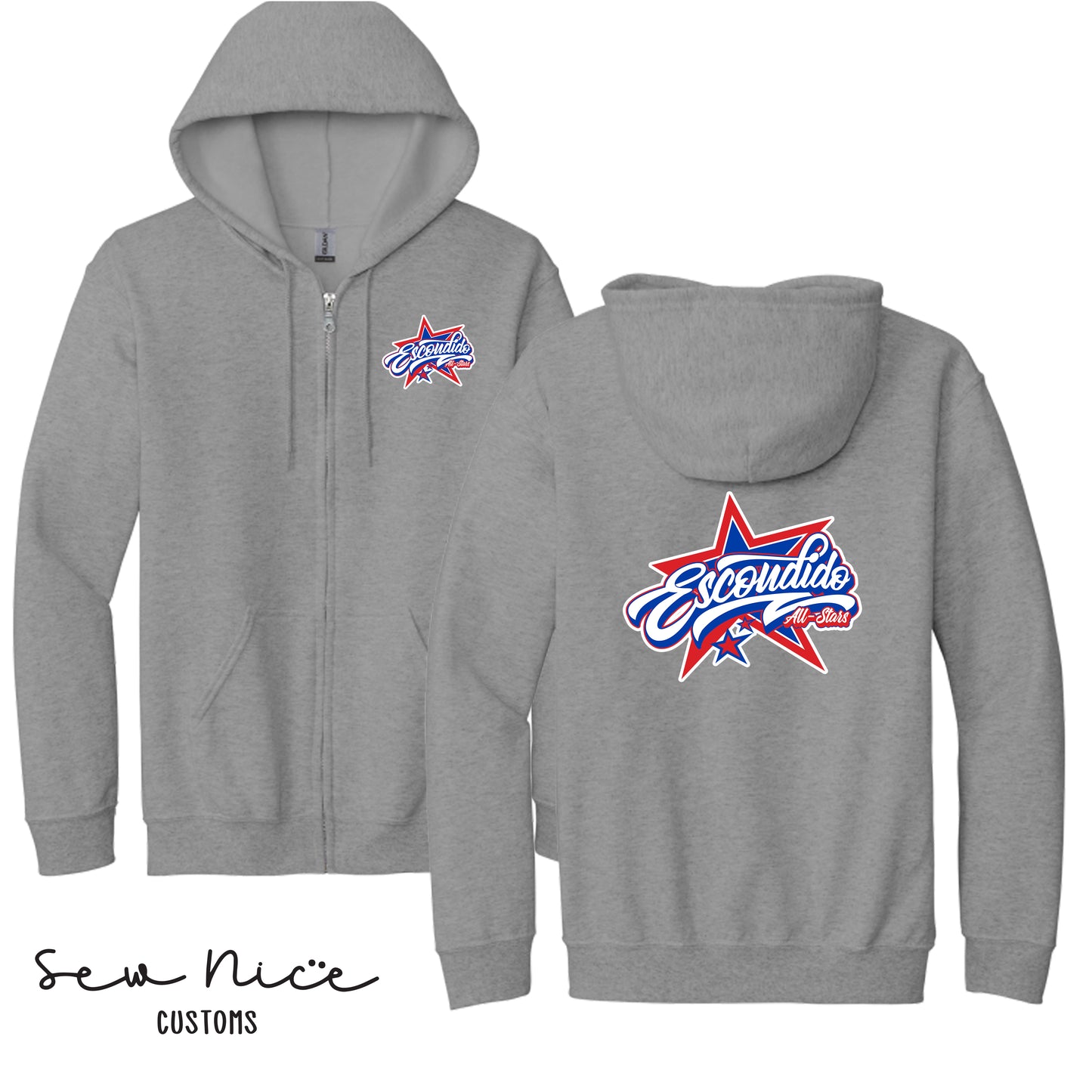 Escondido Star Logo- Unisex Full Zip Hoodie