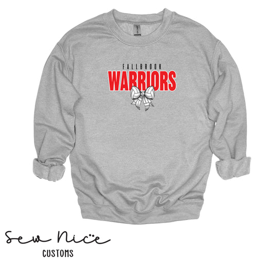 Fallbrook Warriors Volleyball Bow- Unisex Adult/Youth Crewneck Sweatshirt