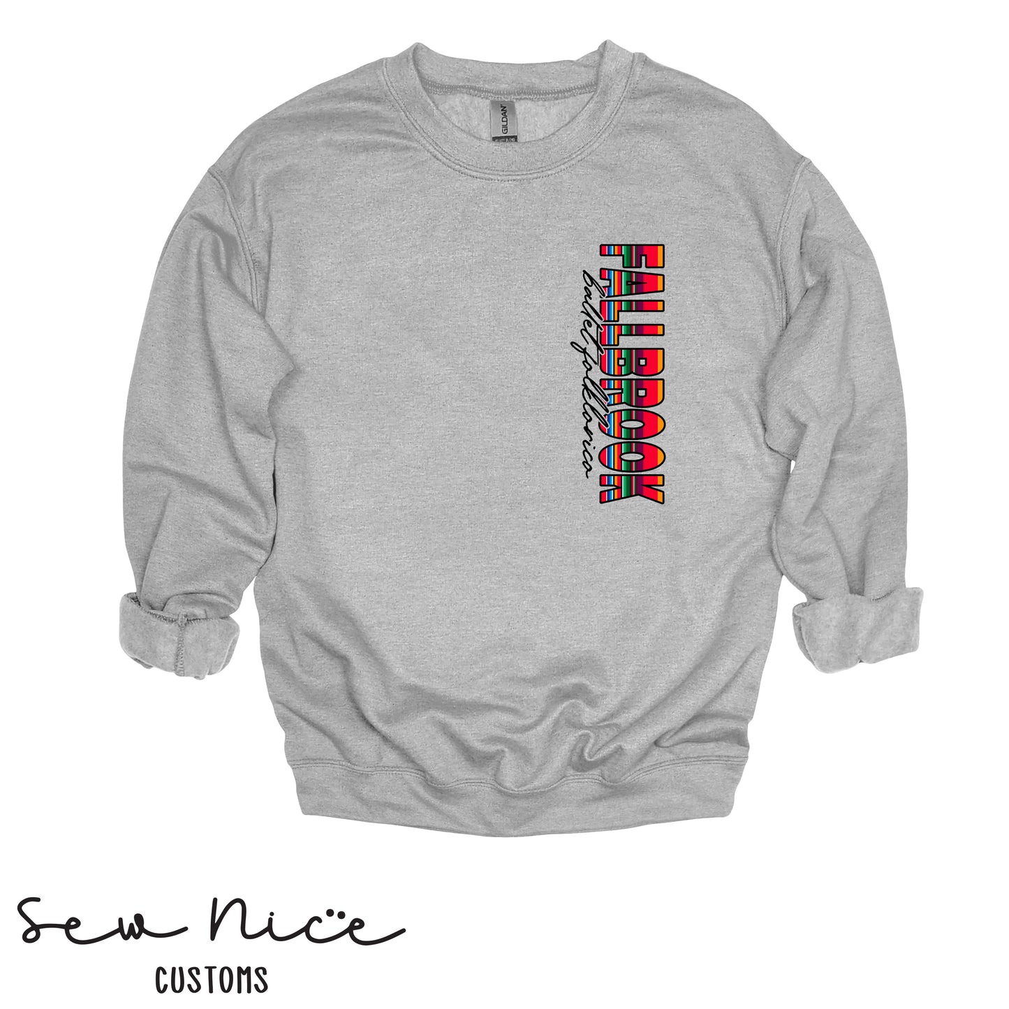Fallbrook Serape Side Design- Unisex Adult/Youth Crewneck Sweatshirt
