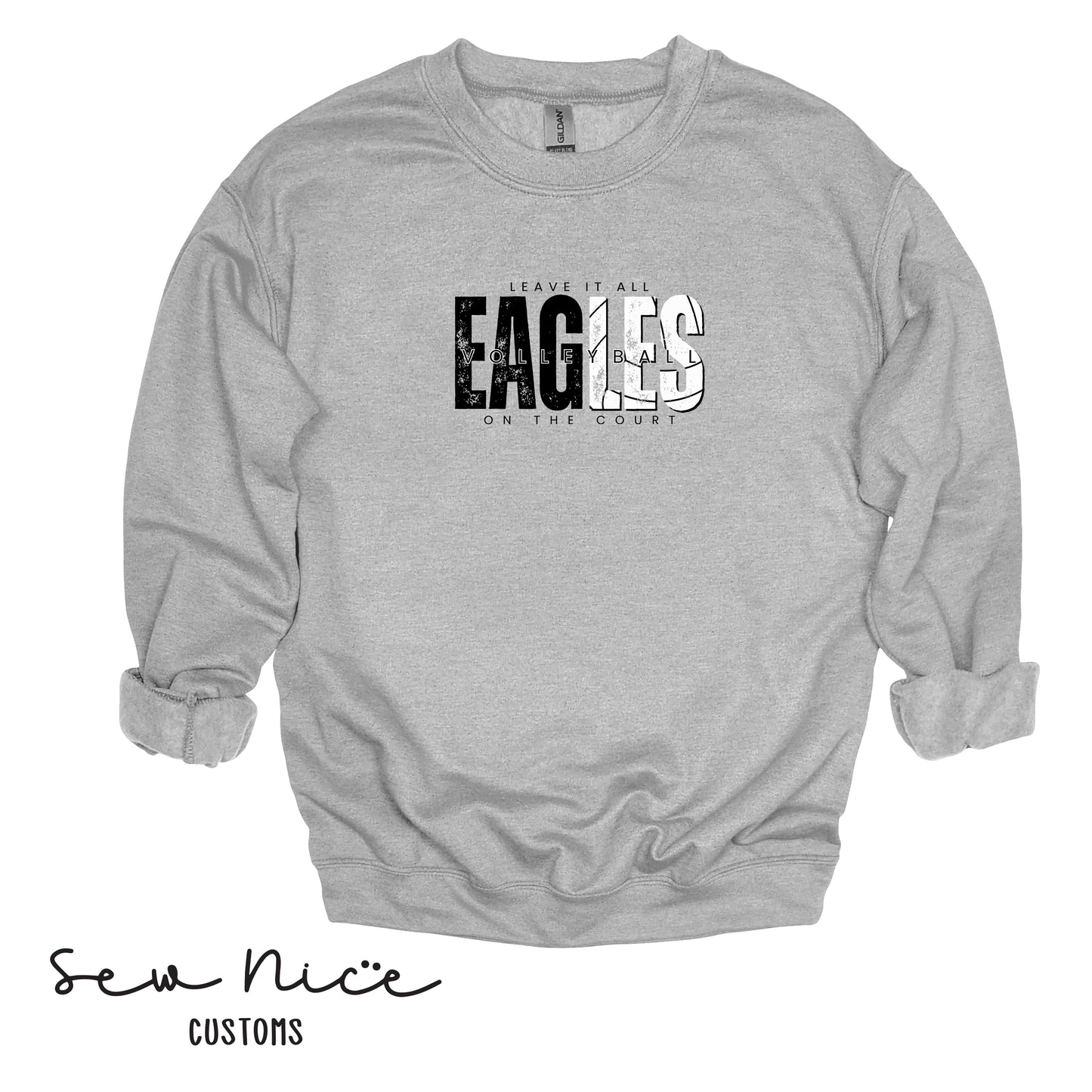 SP Eagles Volleyball-Leave It All On The Court-Adult/Youth Unisex Crewneck Sweatshirt