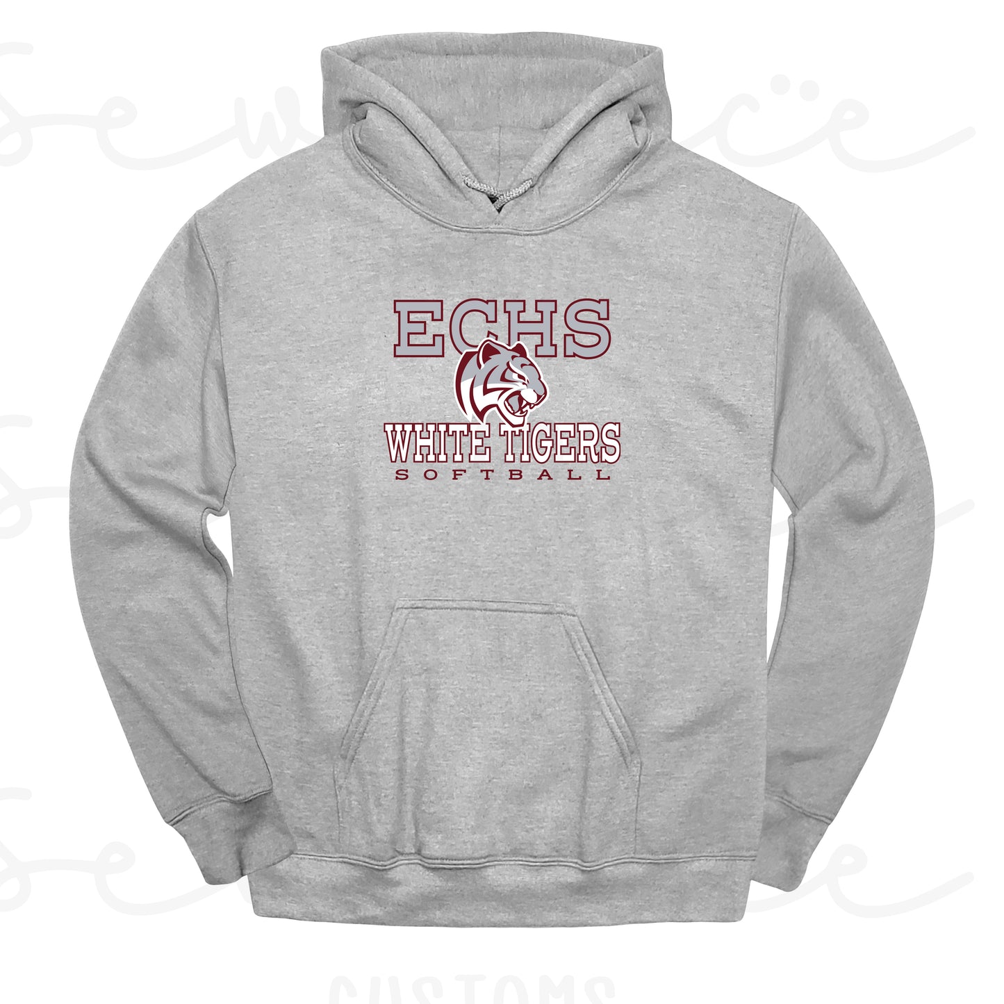 ECHS White Tigers Softball- Unisex Adult/Youth Hoodie