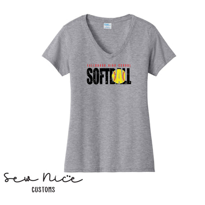Fallbrook High School Softball- Ladies V-Neck Shirt