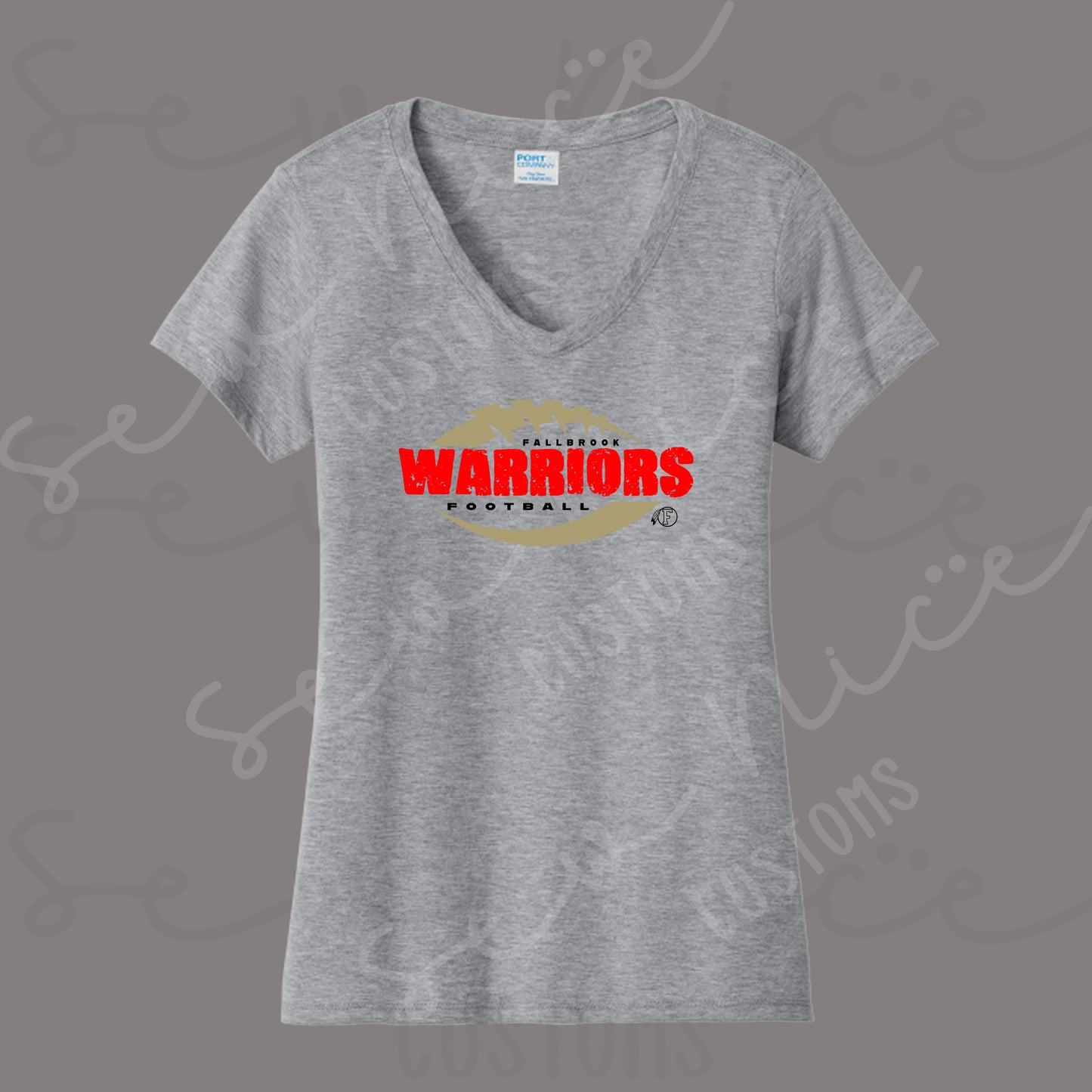 Distressed Fallbrook Warriors- Women's V-Neck Shirt