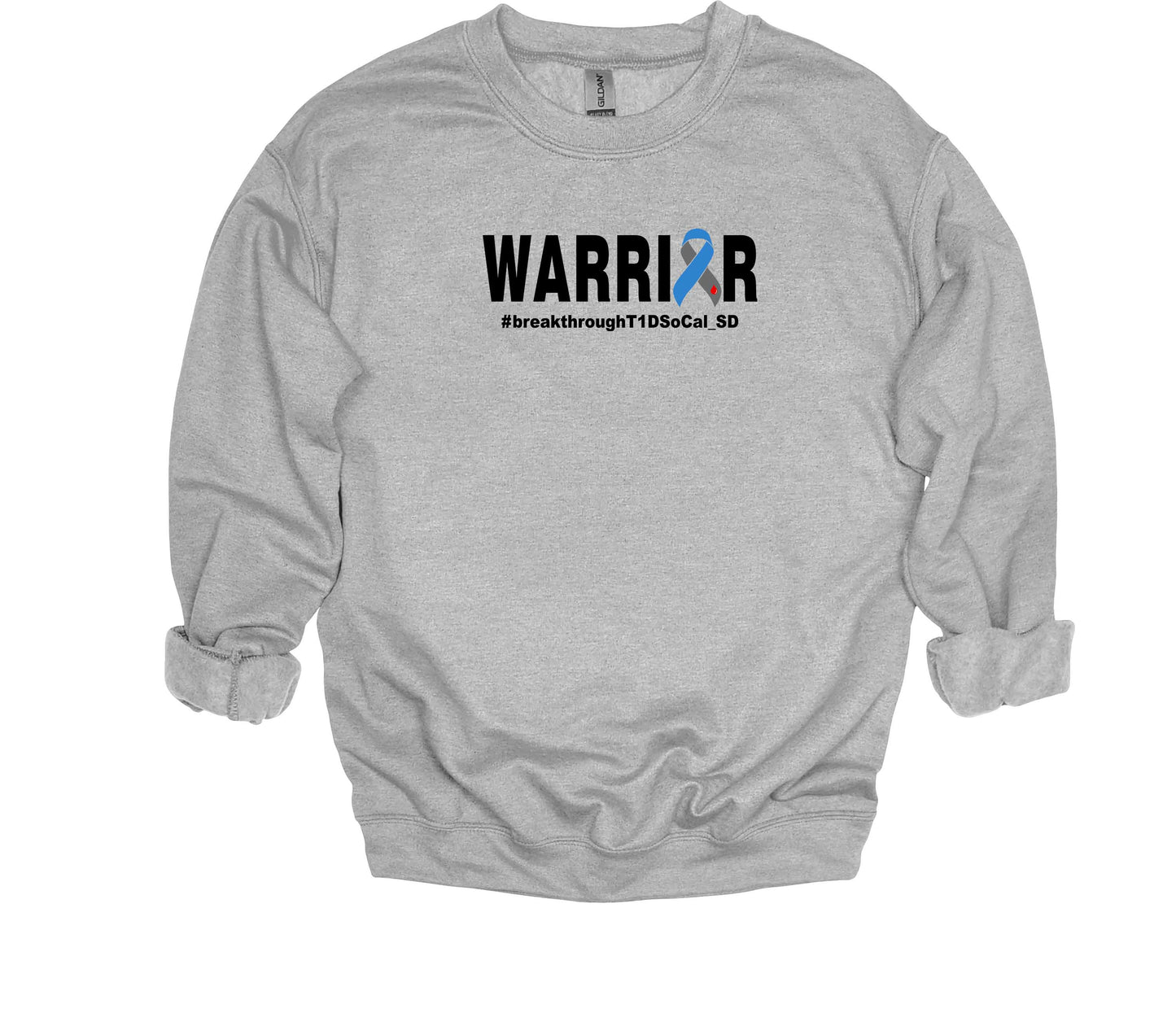 WARRIOR T1D- Unisex Adult/Youth Crewneck Sweatshirt