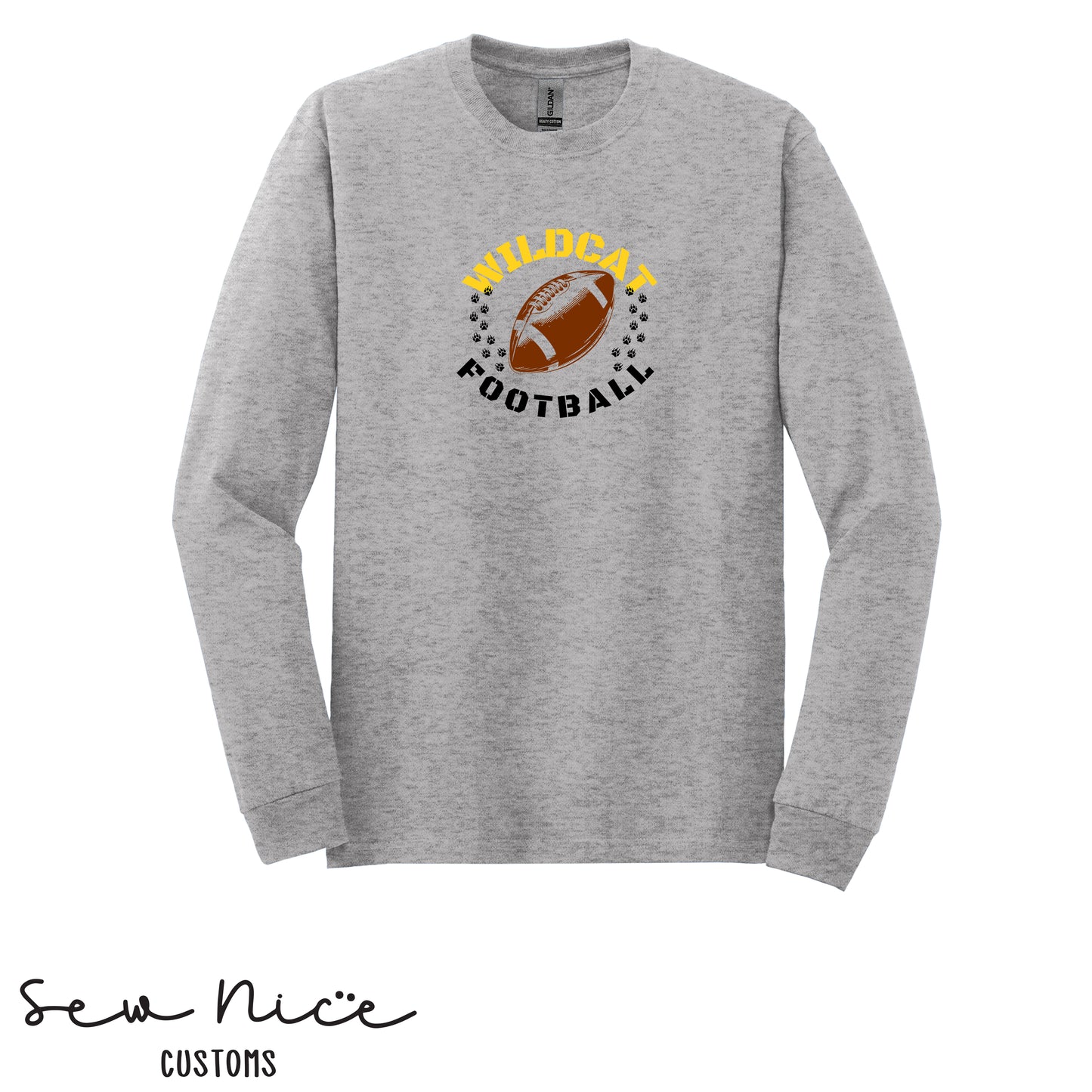 Sullivan Football Paw Prints- Unisex Adult/Youth Long Sleeve Shirt