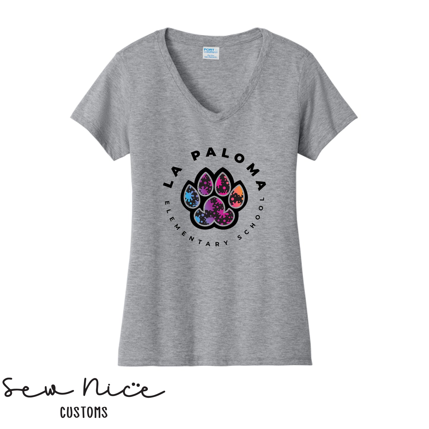 La Paloma PAINT SPLATTER- Ladies V-Neck Shirt
