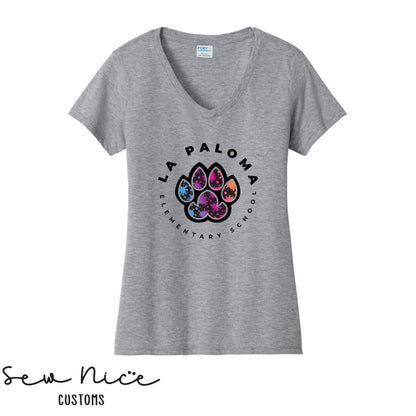 La Paloma PAINT SPLATTER- Ladies V-Neck Shirt