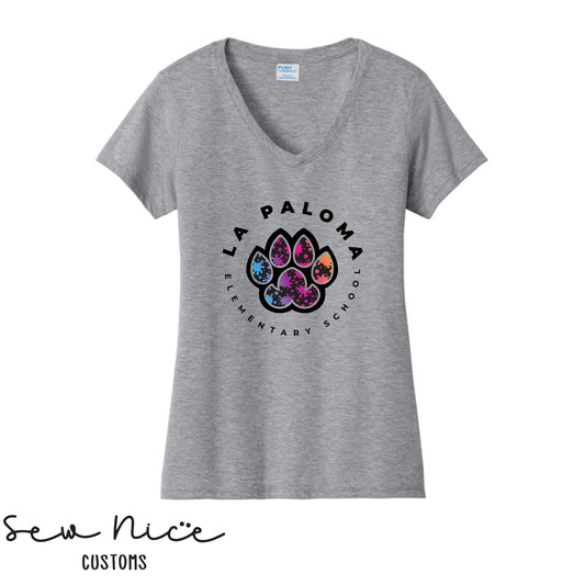 La Paloma PAINT SPLATTER- Ladies V-Neck Shirt