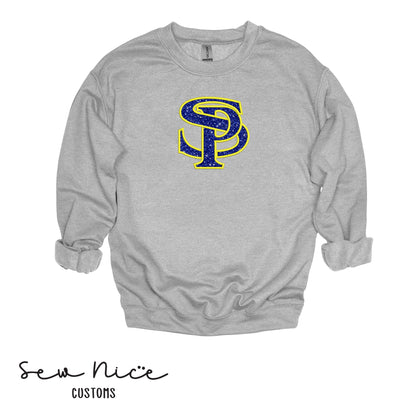 SP Glitter Embroidered Applique- Adult/Youth Crewneck Sweatshirt
