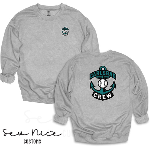 Carlsbad Crew Unisex Hoodie - Left Chest & Back Design