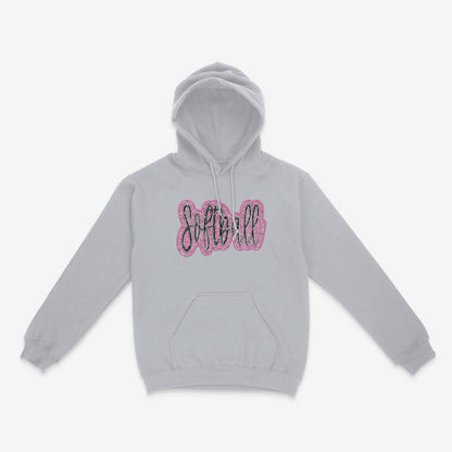 Boujee Softball Glitter Applique -Unisex Adult/Youth Hoodie
