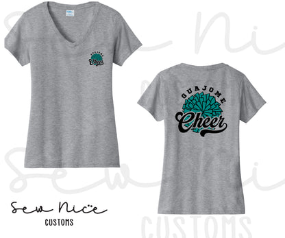 Guajome Pom Pom Cheer-Ladies V-Neck Shirt