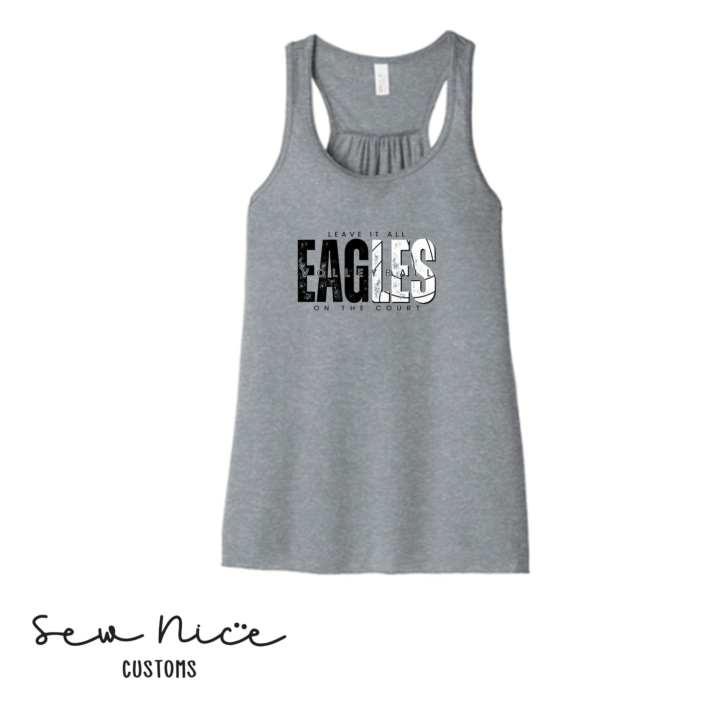 SP Eagles Volleyball-Leave It All On The Court- Ladies Bella Canvas Flowy Tank Top