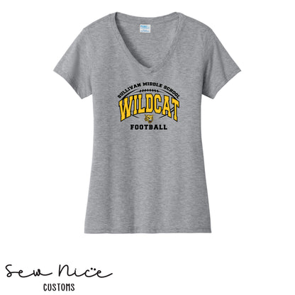 Sullivan Wildcat Football- Ladies V-Neck Shirt
